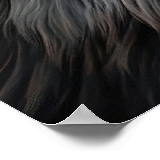 長毛威厳のある猫ポートレートデザイン ポスター (角)