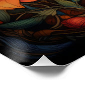 長毛猫ステンドグラスデザイン ポスター (コーナー)