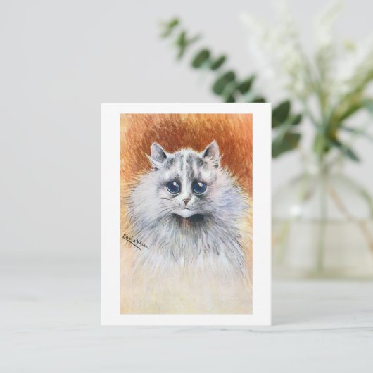 長毛白猫ルイ・ワイン ポストカード (スタンド正面)