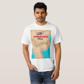 長江中国地図ポスター Tシャツ (正面フル)