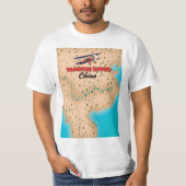 長江中国地図ポスター Tシャツ (正面)