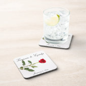 長独身のエレガント茎赤薔薇 コースター (右側)