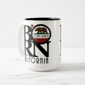 長生まれビーチCA 15oz 2トーンコーヒーマグ ツートーンマグカップ (正面左)