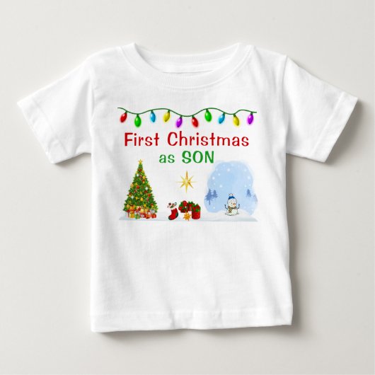 長男初のクリスマス記念Tシャツ ベビーTシャツ (正面)
