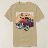 長老を敬うおもしろいレトロヴィンテージ Tシャツ (デザイン正面)