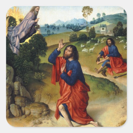 長老モーゼと燃える茂みをダイリックが打ち破る スクエアシール (正面)