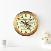 長者~(昆虫)オオカバマダラ、モナーク蝶~金色リングや輪~ ラージ壁時計 (ホーム)