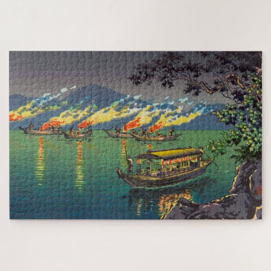 長良川鵜魚釣りby土屋興津 ジグソーパズル (横)