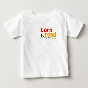 長袖のベビーのワイシャツを読むために生まれて下さい ベビーTシャツ