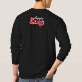 長袖のワイシャツの上で回して下さい(黒か赤) Tシャツ (裏面)