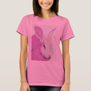 長袖の女性ウサギのグラフィックのTシャツ Tシャツ
