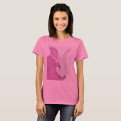 長袖の女性ウサギのグラフィックのTシャツ Tシャツ (正面フル)