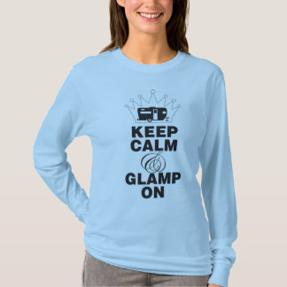 長袖の"Glamping"のティー Tシャツ
