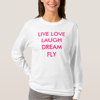 長袖のTシャツを飛ばすために住んで下さい Tシャツ