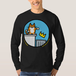 長袖シャツの面白い猫のイラスト「王様なんて要らない」 Tシャツ