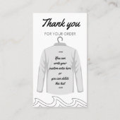 長袖ネックシャツの洗気に浄指示 名刺 (裏面)