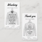 長袖ネックシャツの洗気に浄指示 名刺 (正面/裏面)