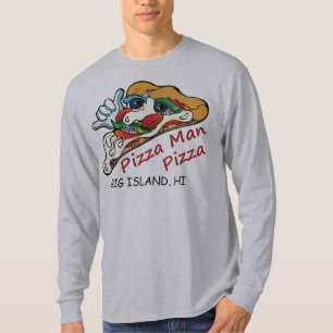 長袖ピザ人のTシャツ Tシャツ