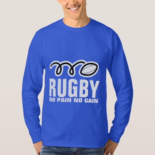 長袖ラグビーシャツ | 痛みなくして成長なし Tシャツ (正面)