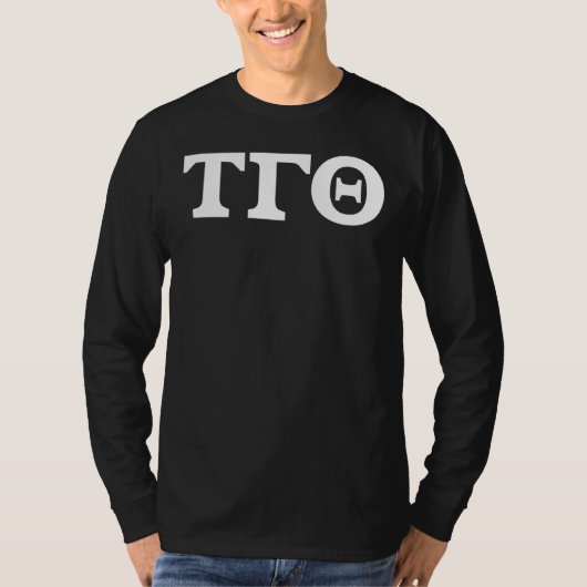 長袖レターのシャツ – 黒（ホワイトレター付き） Tシャツ (正面)