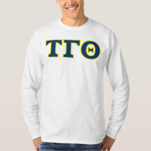 長袖レターTee -白(海軍/黄) Tシャツ