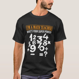 長袖数学ティーチャースシャツ数学すごいパワーTs Tシャツ