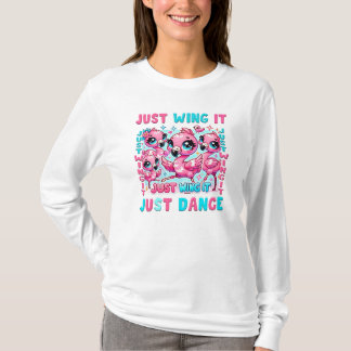 長袖Tシャツかわいいフラミンゴファッション!🦩 Tシャツ