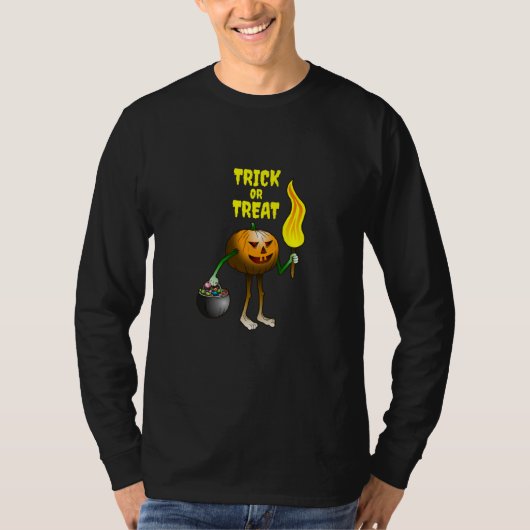 長袖Tシャツにハロウィンのカボチャ Tシャツ (正面)