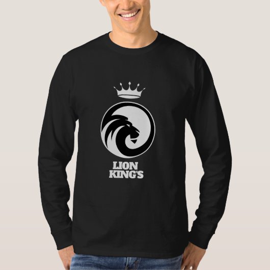 長袖Tシャツ白黒ライオンキング Tシャツ (正面)