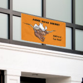 長角牛の旗 横断幕 (ビルの外側)