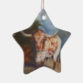 長角牛の星のオーナメント セラミックオーナメント (右)