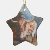 長角牛の星のオーナメント セラミックオーナメント (左)