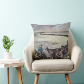 長角牛の牛はテキサス州からアビリンに、Kansa運転します クッション (椅子)