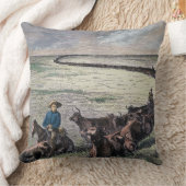 長角牛の牛はテキサス州からアビリンに、Kansa運転します クッション (ブランケット)