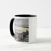 長角牛の牛はテキサス州からアビリンに、Kansa運転します マグカップ (正面左)