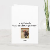 長角牛の雄牛のバースデー・カード カード (裏面)