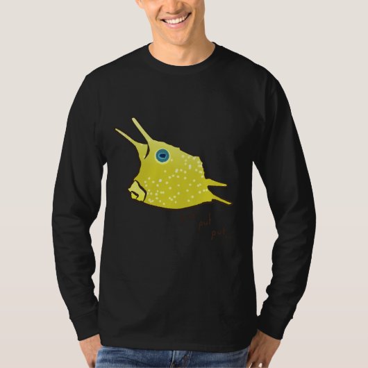 長角牛の魚 Tシャツ (正面)