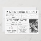 長話ショートウェディング日付写真を保存 招待状 (正面)