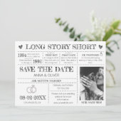 長話ショートウェディング日付写真を保存 招待状 (スタンド正面)