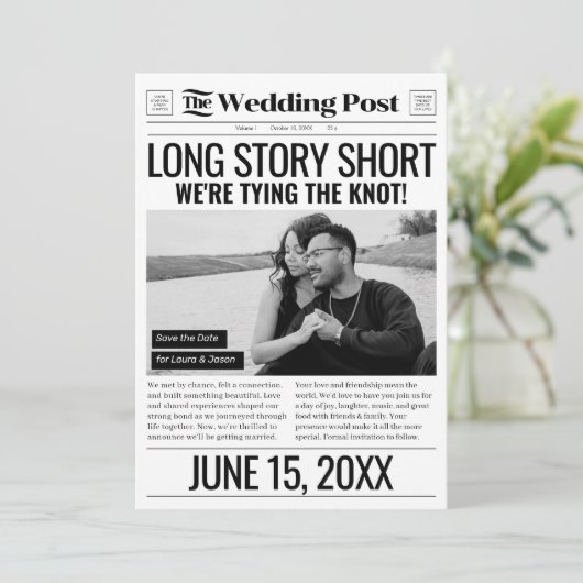 長話ショートウェディング日付新聞を保存 シーズンカード (スタンド正面)