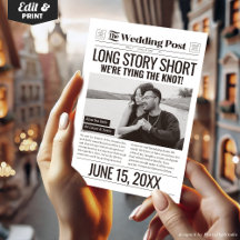 長話ショートウェディング日付新聞を保存