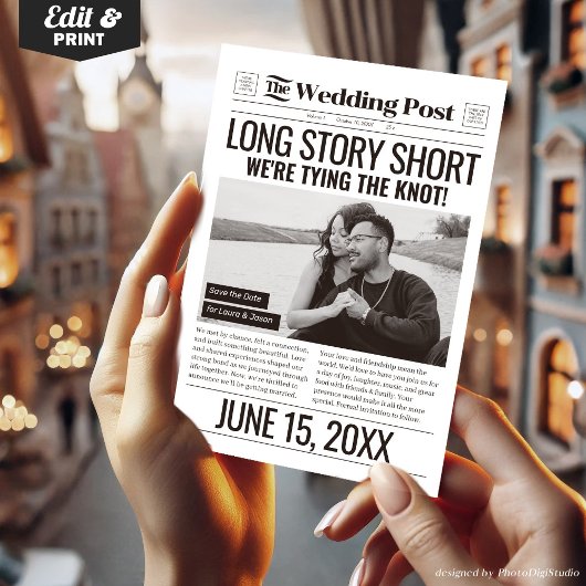 長話ショートウェディング日付新聞を保存 シーズンカード