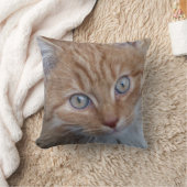 長赤と白髪のタビー猫顔 クッション (ブランケット)