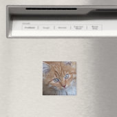 長赤と白髪のタビー猫顔 マグネット (インサイチュ (食洗機))