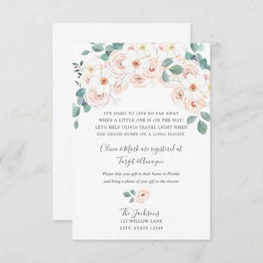 長距離のベビーシャワーの挿入物 エンクロージャーカード (正面/裏面)