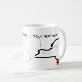 長距離の人間関係の移動遠くになギフト。 カリフォルニアNY コーヒーマグカップ (正面右)