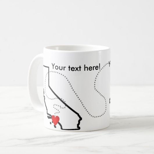 長距離の人間関係の移動遠くになギフト。 カリフォルニアNY コーヒーマグカップ (正面左)