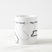 長距離の人間関係の移動遠くになギフト。 カリフォルニアNY コーヒーマグカップ (中央)