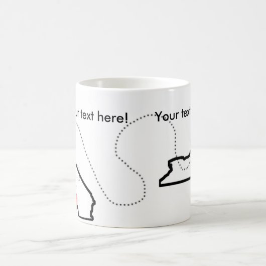 長距離の人間関係の移動遠くになギフト。 カリフォルニアNY コーヒーマグカップ (中央)