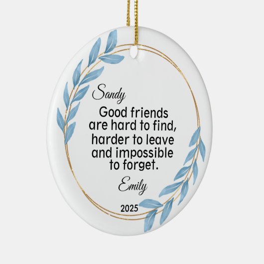 長距離の友情ギフト、ベストギフト セラミックオーナメント (右)